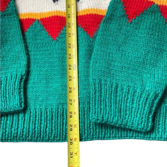 Handmade Wool Fair Isle Sweater Men’s L/XL Vintage Knit Jumper DAN Embroidered - Picture 4 of 7